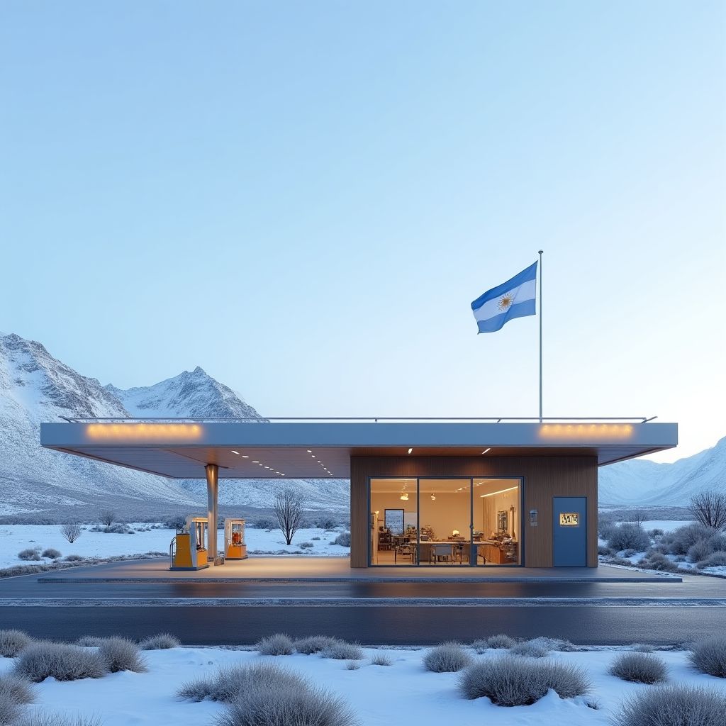 Estación YPF en la Patagonia